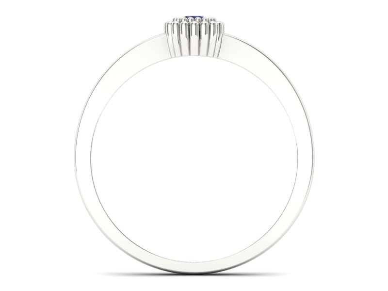 Złoty pierścionek białe złoto ze spinelem - p16167bsp - 2