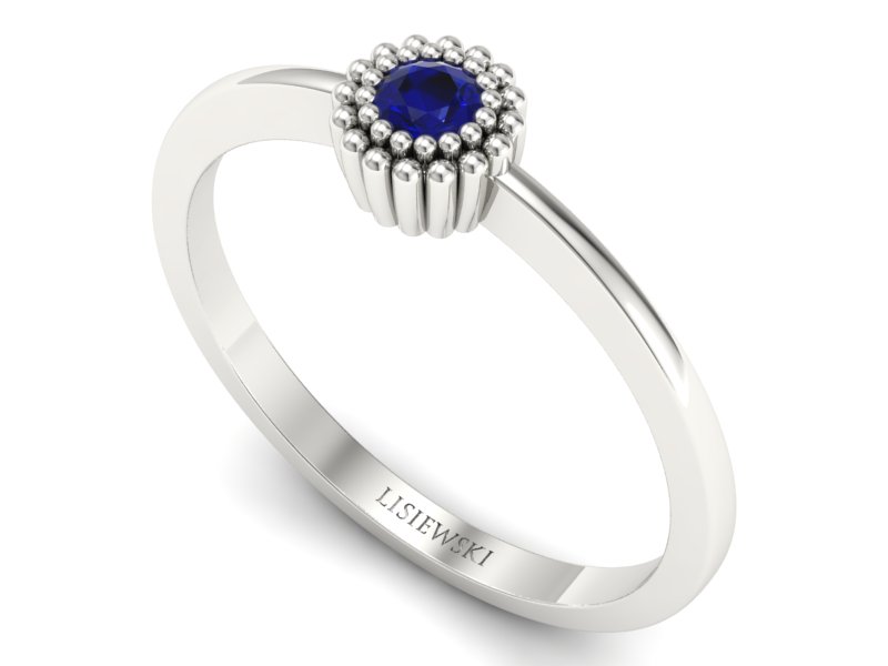 Złoty pierścionek białe złoto ze spinelem - p16167bsp - 3