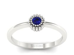 Złoty pierścionek białe złoto ze spinelem - p16167bsp