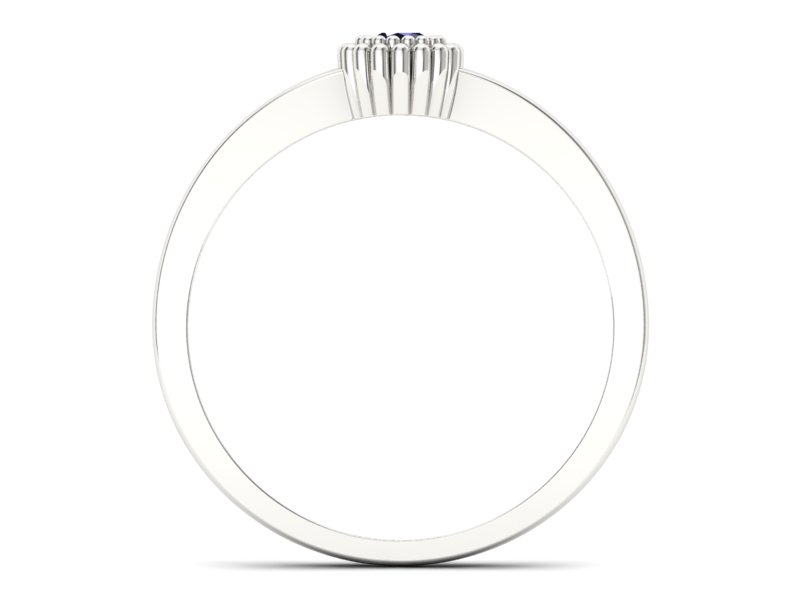 Złoty pierścionek z szafirem w białym złocie - p16167bsz - 2