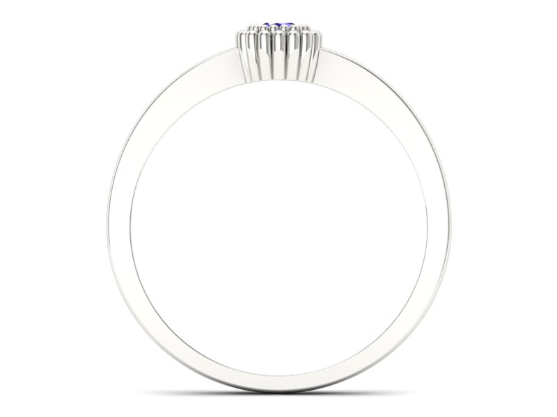 Złoty pierścionek z szafirem białe złoto - p16167bszc - 2
