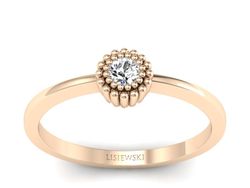 Złoty pierścionek z brylantem różowe złoto - p16167c