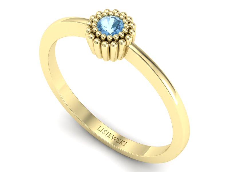 Pierścionek zaręczynowy z topazem żółte złoto - p16167za - 3