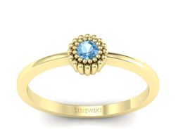 Pierścionek zaręczynowy z topazem żółte złoto - p16167za