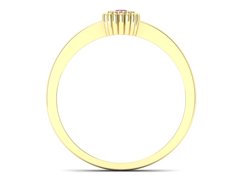 Pierścionek zaręczynowy z ametystem złoty - p16167zat - 2