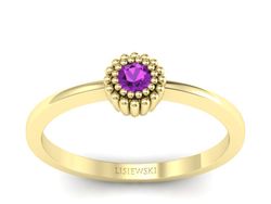 Pierścionek zaręczynowy z ametystem złoty - p16167zat