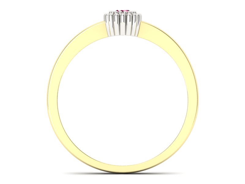 Pierścionek zaręczynowy z rubinem - p16167zbr - 2