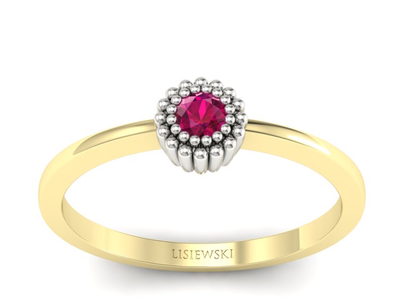 Pierścionek zaręczynowy z rubinem - p16167zbr - 1