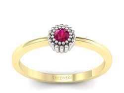 Pierścionek zaręczynowy z rubinem - p16167zbr