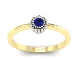 Pierścionek ze spinelem żółte białe złoto - p16167zbsp