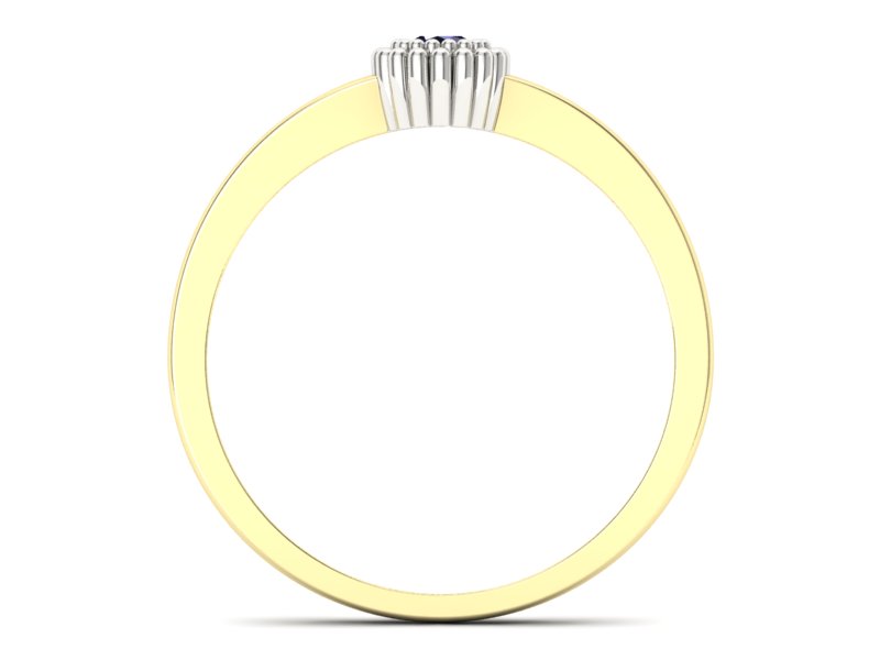 Pierścionek z szafirem żółte białe złoto - p16167zbsz - 2