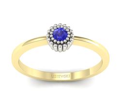 Pierścionek z szafirem żółte białe złoto - p16167zbszc