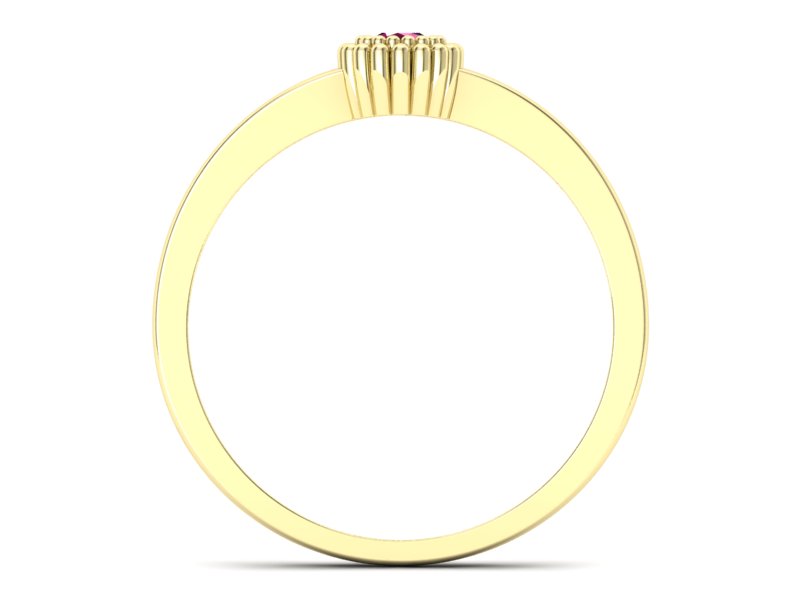 Złoty pierścionek z rubinem żółte złoto - p16167zr - 2