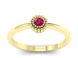 Złoty pierścionek z rubinem żółte złoto - p16167zr