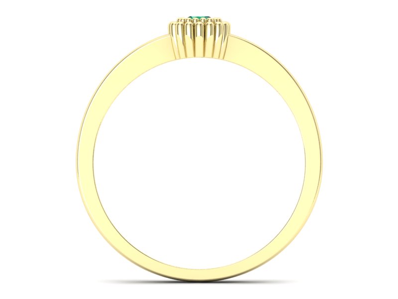 Złoty pierścionek ze szmaragdem żółte złoto - p16167zsm - 2
