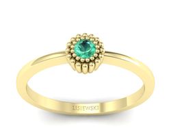 Złoty pierścionek ze szmaragdem żółte złoto - p16167zsm