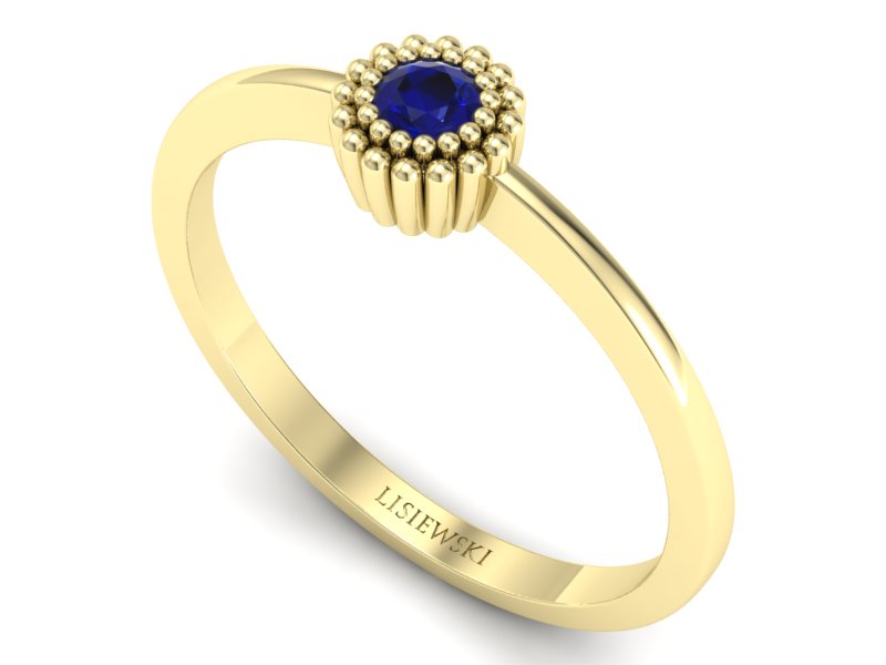 Złoty pierścionek zaręczynowy ze spinelem - p16167zsp - 3