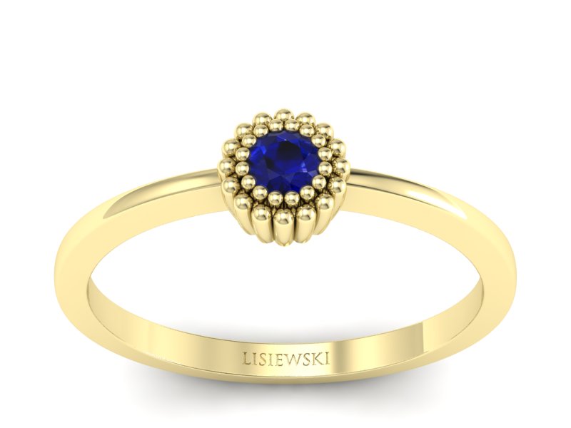 Złoty pierścionek zaręczynowy ze spinelem - p16167zsp - 1