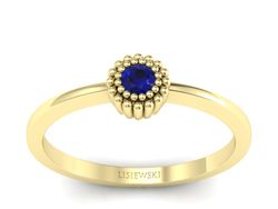 Złoty pierścionek zaręczynowy ze spinelem - p16167zsp