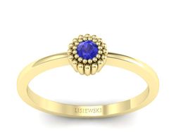 Złoty pierścionek zaręczynowy z szafirem - p16167zszc