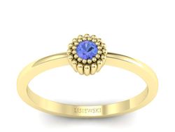Złoty pierścionek z tanzanitem żółte złoto - p16167zt
