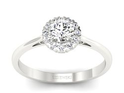 Złoty pierścionek z brylantami białe złoto - p16173b