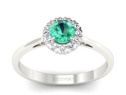 Złoty pierścionek ze szmaragdem i brylantami - p16173bsm