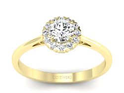 Złoty pierścionek z brylantami żółte złoto - p16173z