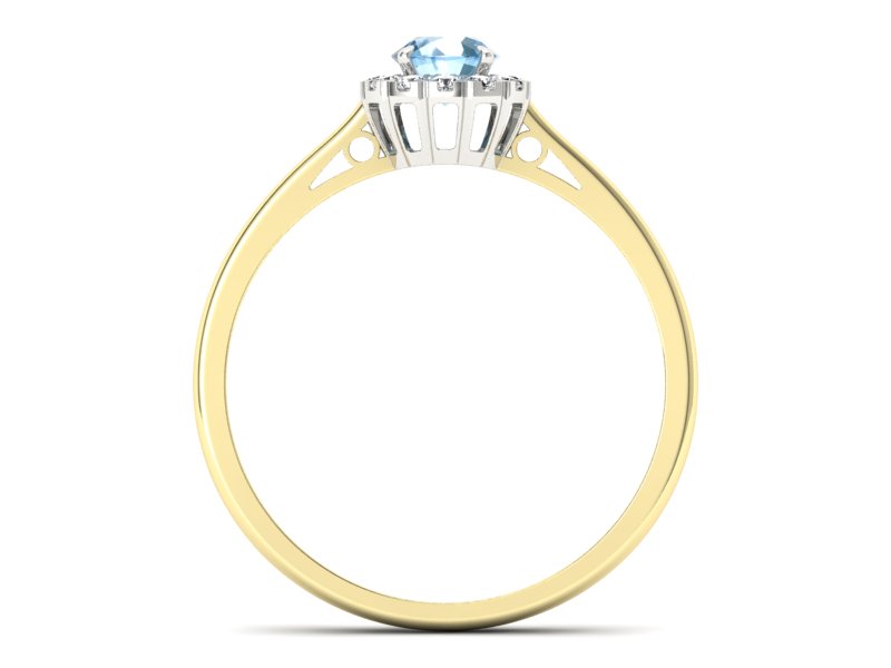 Złoty pierścionek topaz i brylanty złoto - p16173zbtp - 2