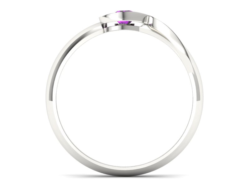 Złoty pierścionek z ametystem białe złoto - p16178bat - 2
