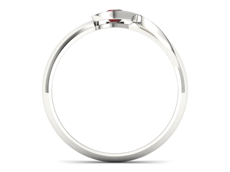 Złoty pierścionek z granatem białe złoto - p16178bgr - 2