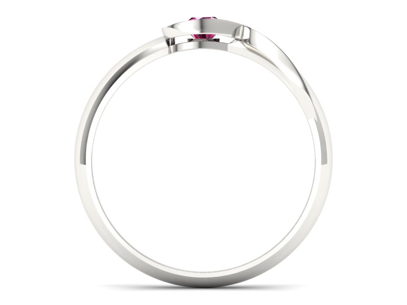 Złoty pierścionek z rubinem białe złoto - p16178br - 2