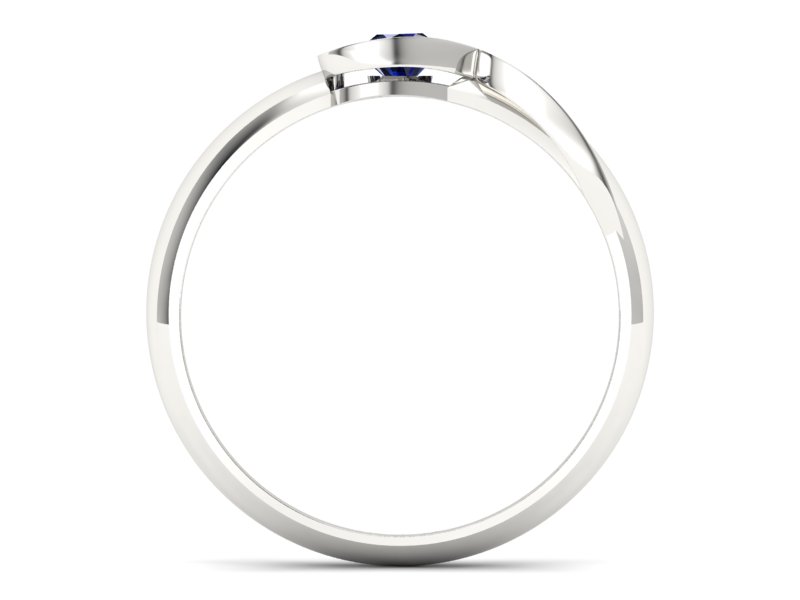 Złoty pierścionek z szafirem białe złoto - p16178bsz - 2