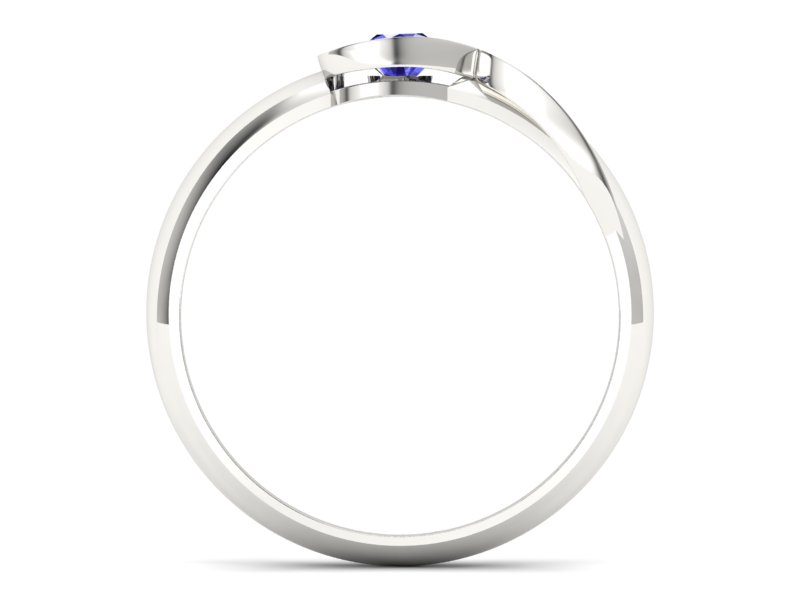 Złoty pierścionek z szafirem białe złoto - p16178bszc - 2