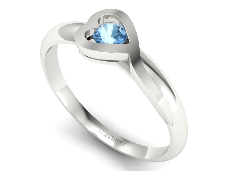Złoty pierścionek z topazem białe złoto - p16178btp - 3
