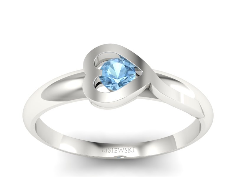Złoty pierścionek z topazem białe złoto - p16178btp - 1