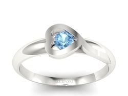 Złoty pierścionek z topazem białe złoto - p16178btp
