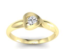 Złoty pierścionek z brylantem żółte złoto - p16178z