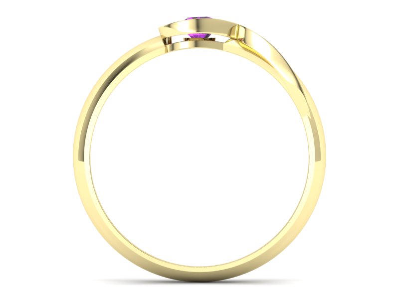 Złoty pierścionek z ametystem żółte złoto - p16178zat - 2