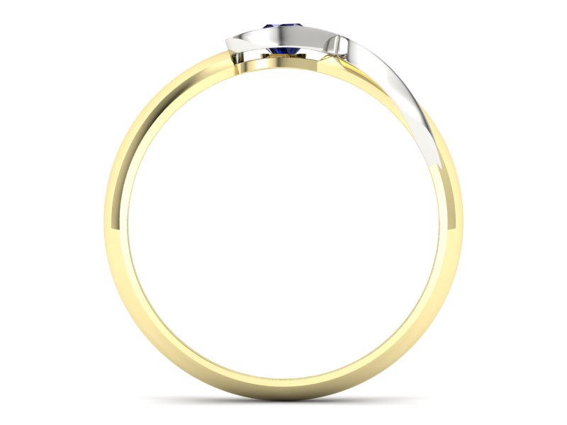 Pierścionek z szafirem żółte białe złoto - p16178zbsz - 2