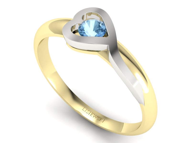 Pierścionek z topazem żółte białe złoto - p16178zbtp - 3