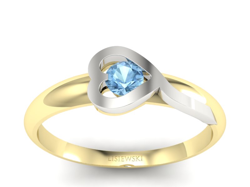 Pierścionek z topazem żółte białe złoto - p16178zbtp - 1