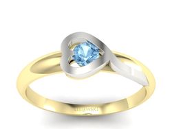 Pierścionek z topazem żółte białe złoto - p16178zbtp