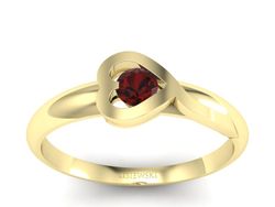 Złoty pierścionek z granatem żółte złoto - p16178zgr