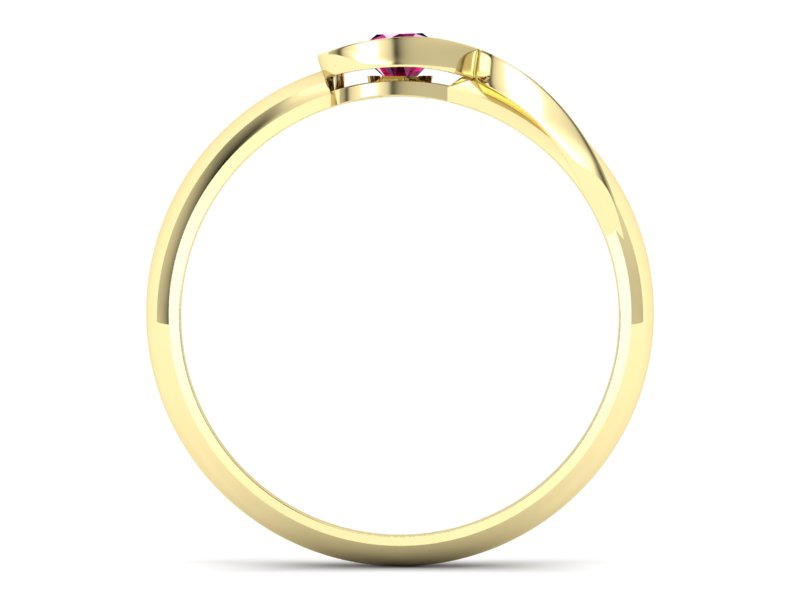 Złoty pierścionek z rubinem żółte złoto - p16178zr - 2