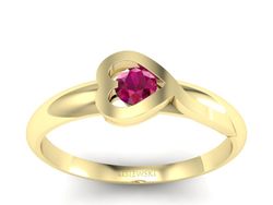 Złoty pierścionek z rubinem żółte złoto - p16178zr