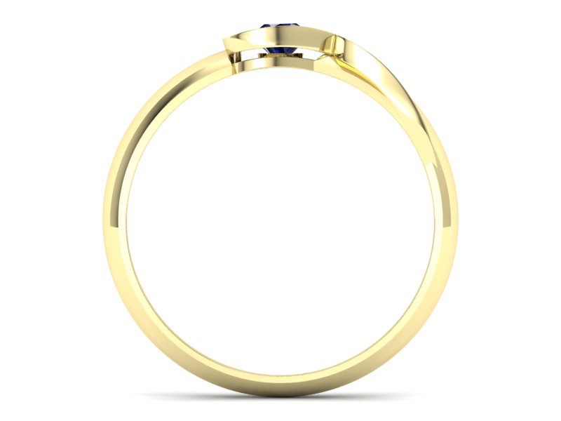 Złoty pierścionek z szafirem żółte złoto - p16178zsz - 2