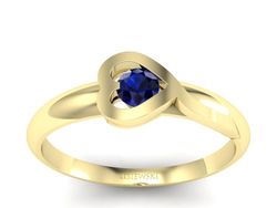 Złoty pierścionek z szafirem żółte złoto - p16178zsz