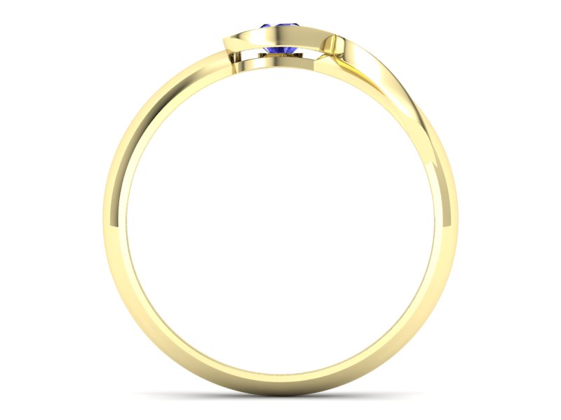 Złoty pierścionek z szafirem żółte złoto szafir - p16178zszc - 2