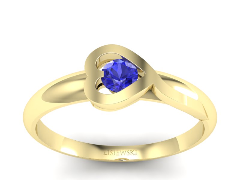 Złoty pierścionek z szafirem żółte złoto szafir - p16178zszc - 1